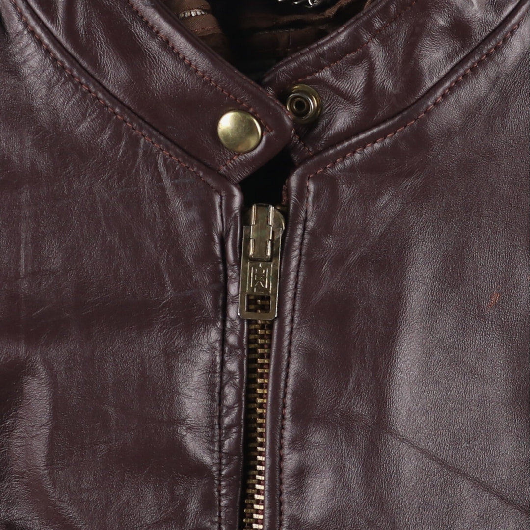 Vintage 1970'S single rider jacket, made in the USA, size M, women's genuine leather burgundy type Vintage Second Hand