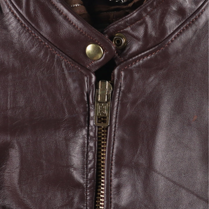 Vintage 1970'S single rider jacket, made in the USA, size M, women's genuine leather burgundy type Vintage Second Hand