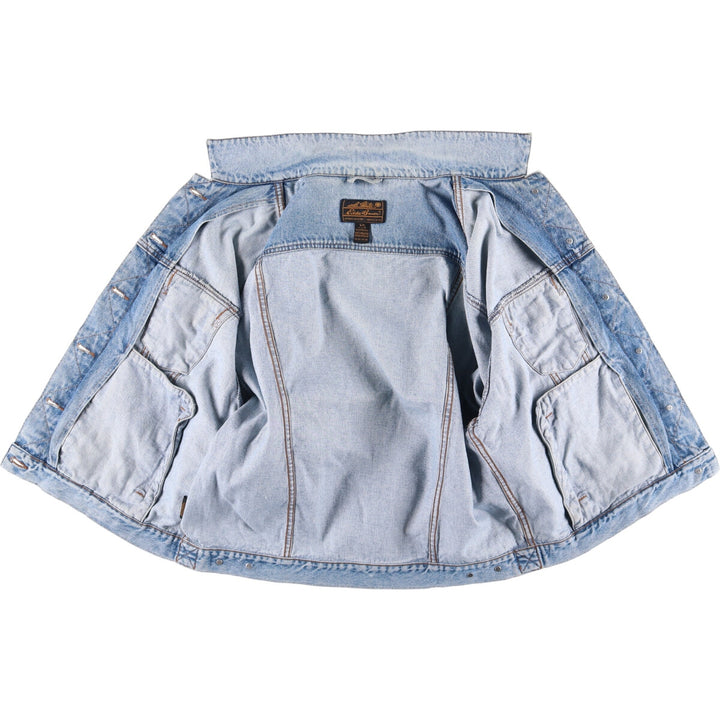 Vintage 80s-90'S Eddie Bauer denim jacket, made in Malaysia, women's size L cotton blue type Vintage Second Hand