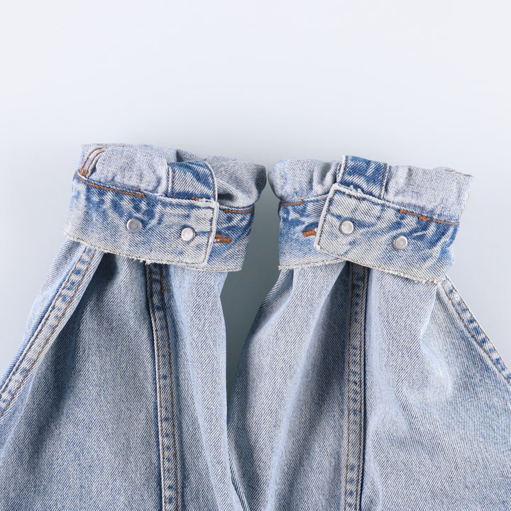 Vintage 80s-90'S Eddie Bauer denim jacket, made in Malaysia, women's size L cotton blue type Vintage Second Hand