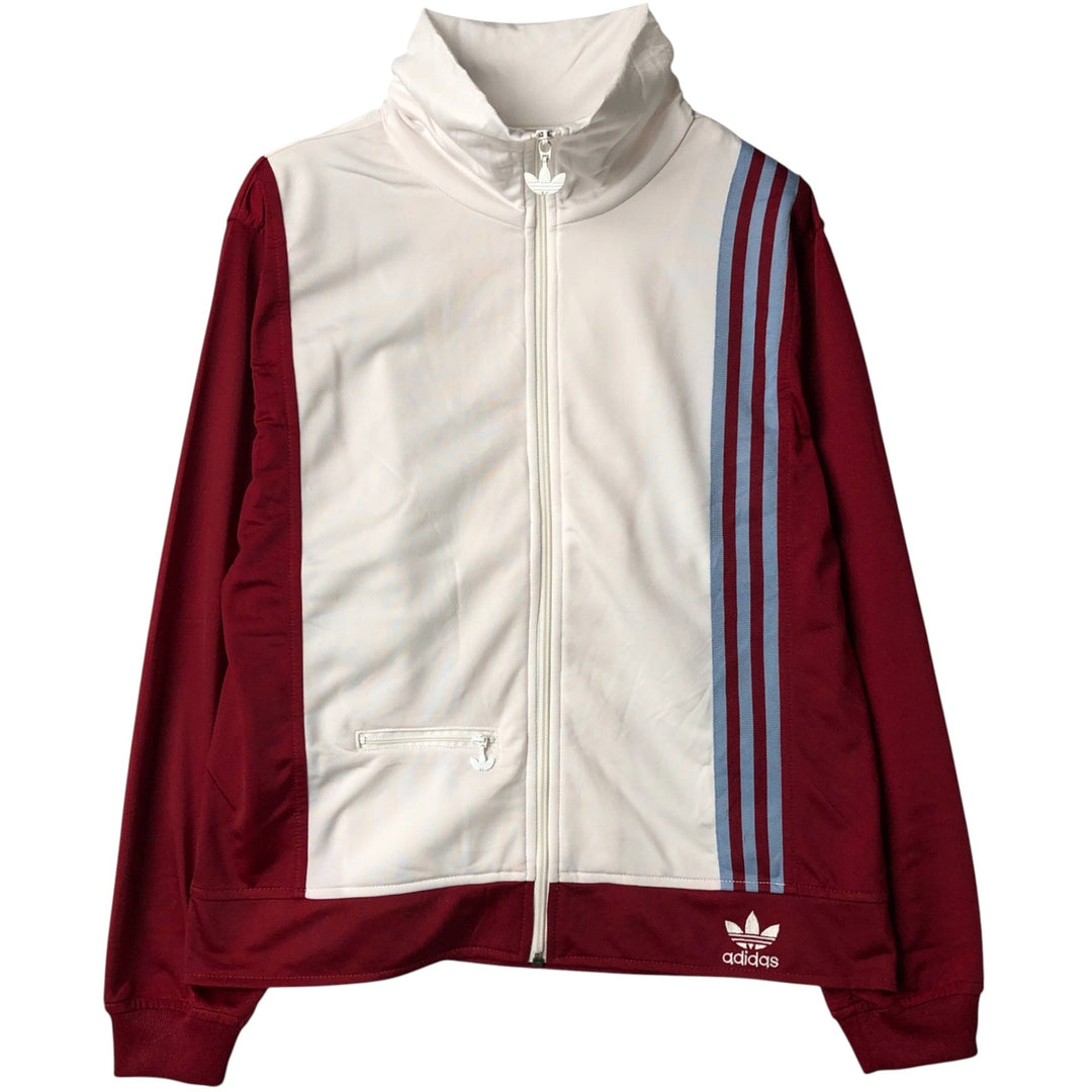 adidas Originals Back Logo Jersey Track Jacket, Women's Size L polyester white type Vintage Second Hand