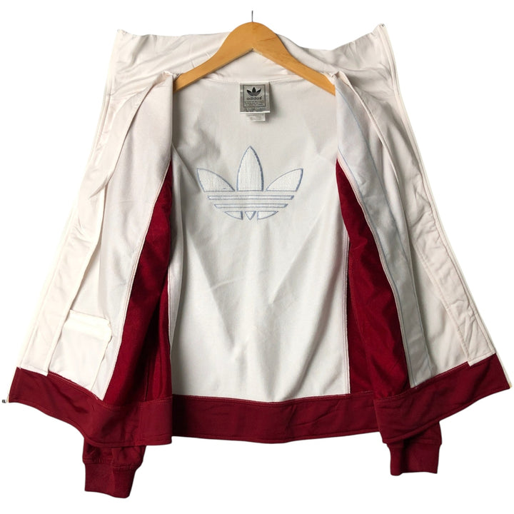 adidas Originals Back Logo Jersey Track Jacket, Women's Size L polyester white type Vintage Second Hand