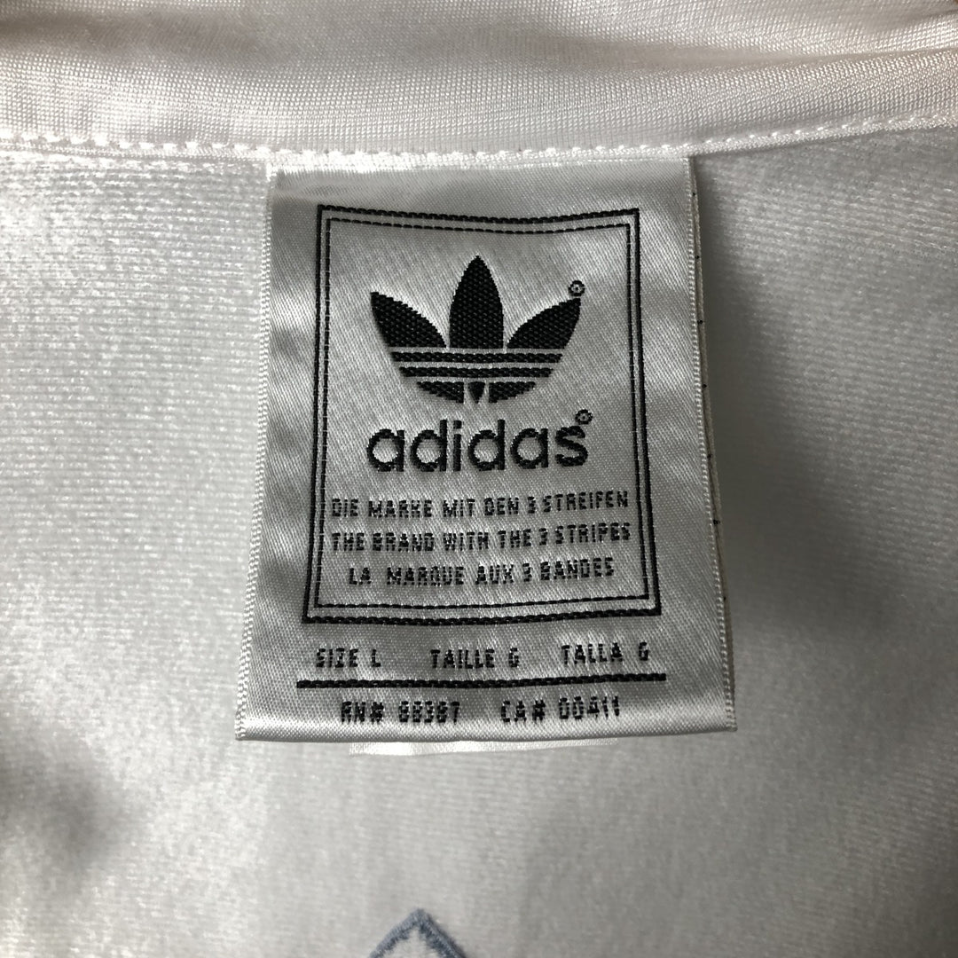 adidas Originals Back Logo Jersey Track Jacket, Women's Size L polyester white type Vintage Second Hand