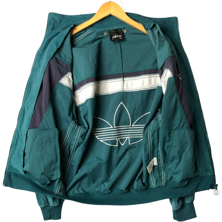 Vintage 90'S Adidas Velour Jersey Track Jacket with Back Logo, Men's Size Medium polyester green type Vintage Second Hand