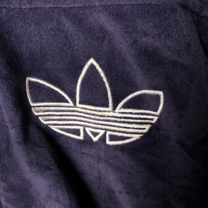 Vintage 90'S Adidas Velour Jersey Track Jacket with Back Logo, Men's Size Medium polyester green type Vintage Second Hand