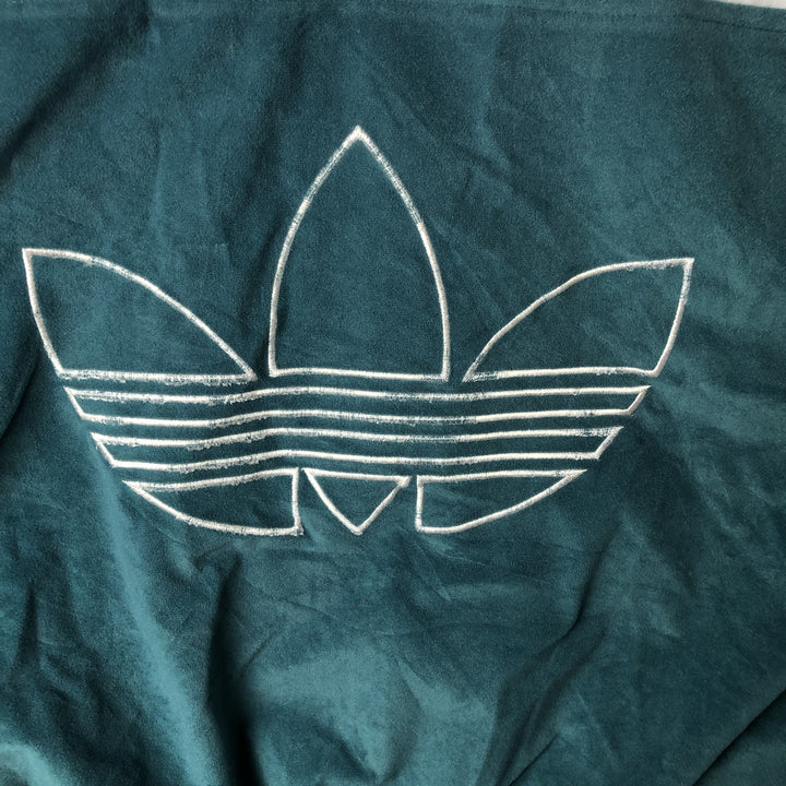 Vintage 90'S Adidas Velour Jersey Track Jacket with Back Logo, Men's Size Medium polyester green type Vintage Second Hand
