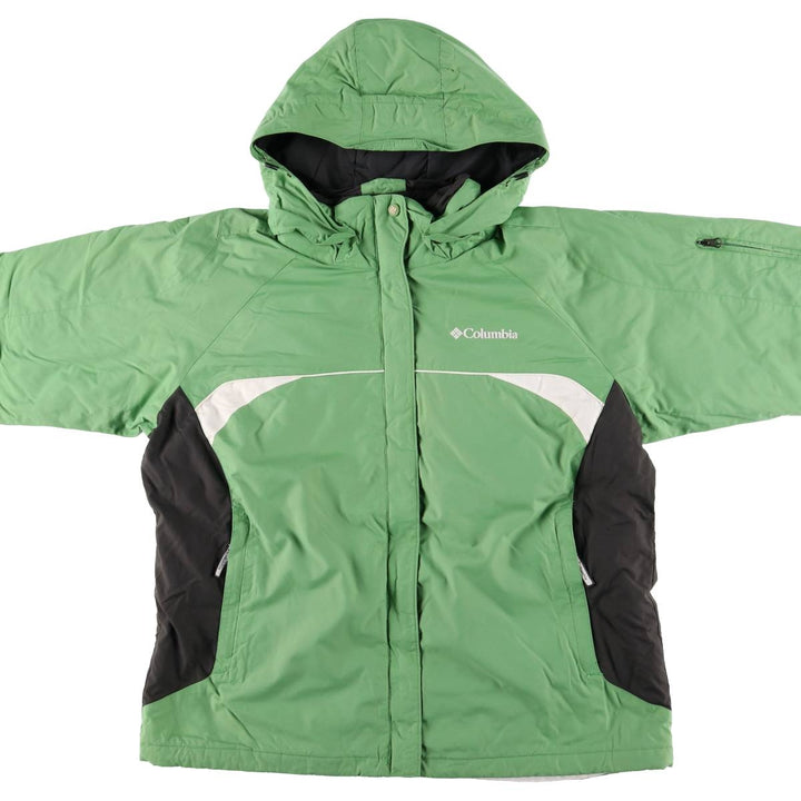 2000'S Columbia padded mountain parka/shell jacket/puffer jacket, women's size XL Nylon green type yellow green Vintage Second Hand