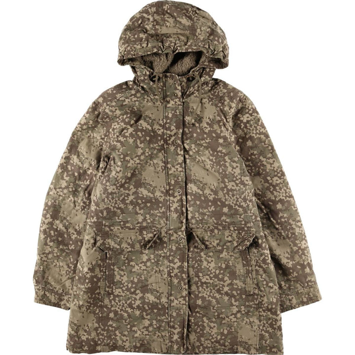 LLBean Camouflage Pattern Multicam Camo Padded Mountain Parka Shell Jacket, Women's Size L cotton Khaki type Vintage Second Hand