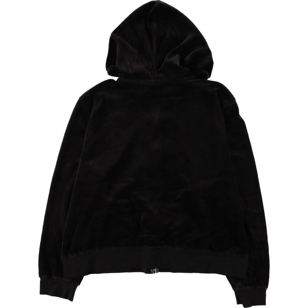 Champion Velour Parka Women's XL cotton black type Vintage Second Hand