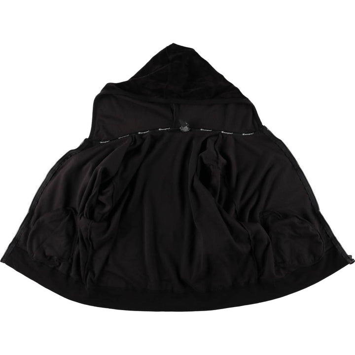 Champion Velour Parka Women's XL cotton black type Vintage Second Hand