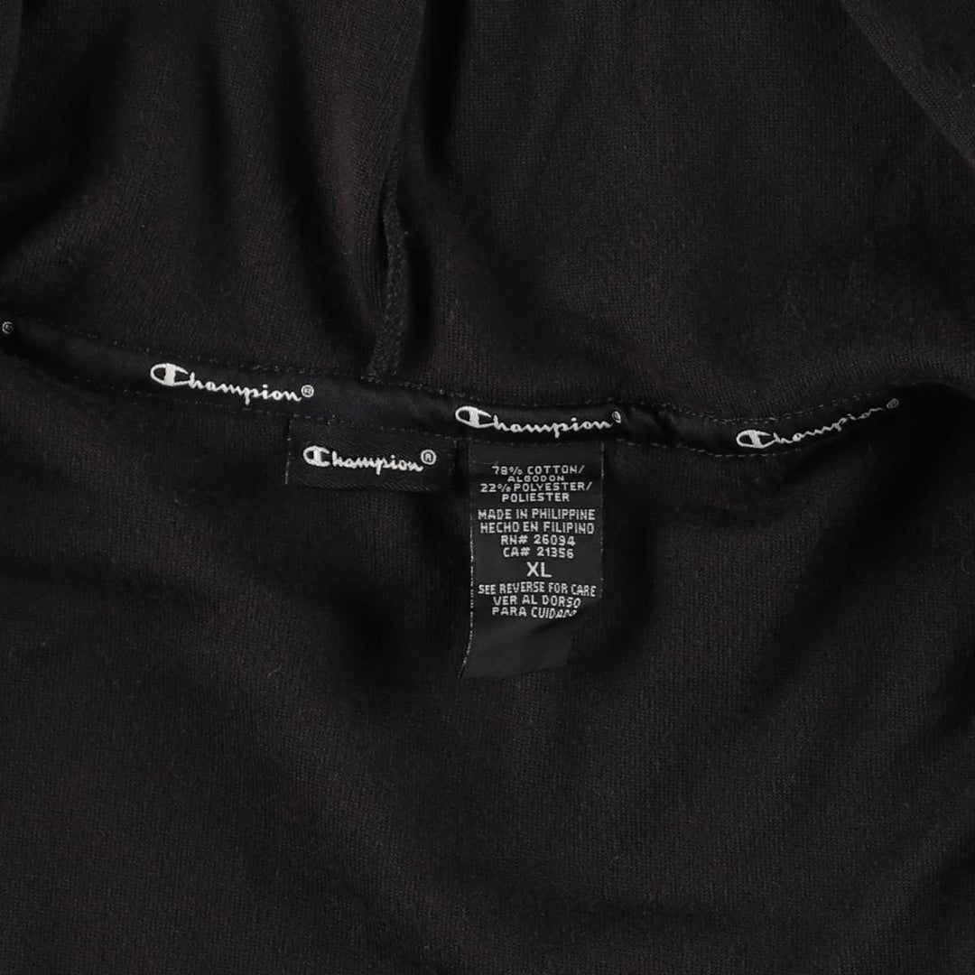 Champion Velour Parka Women's XL cotton black type Vintage Second Hand