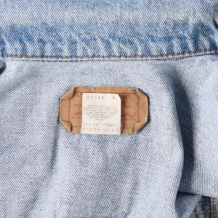 90'S Levi's 57508-0214 Denim Jacket, Made in USA, Women's Size L, Vintage cotton blue type Vintage Second Hand