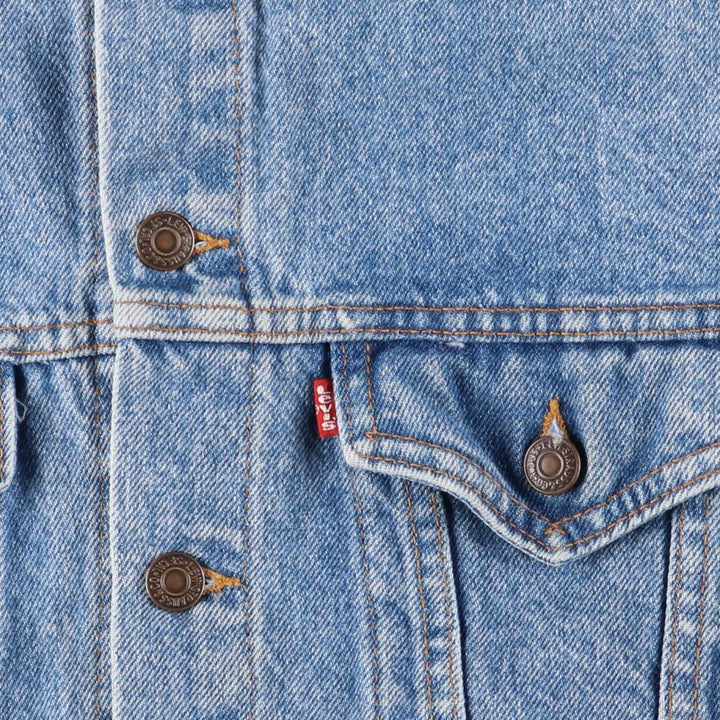 90'S Levi's 57508-0214 Denim Jacket, Made in USA, Women's Size L, Vintage cotton blue type Vintage Second Hand