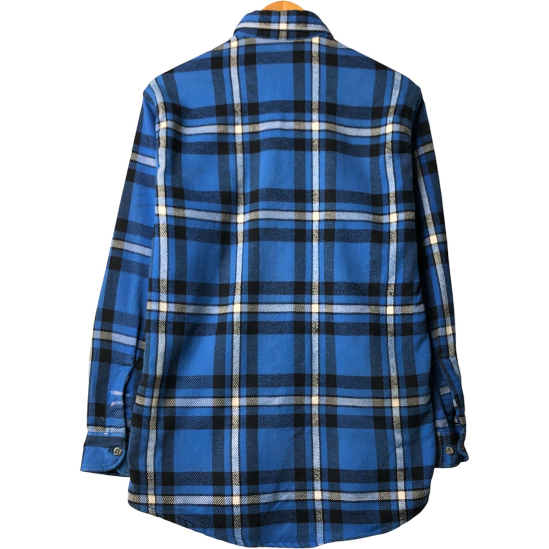 Vintage 1980s-1990'S St. John's Bay Big Mac Flannel long-sleeved flannel check shirt, size M, men's cotton blue type Vintage Second Hand