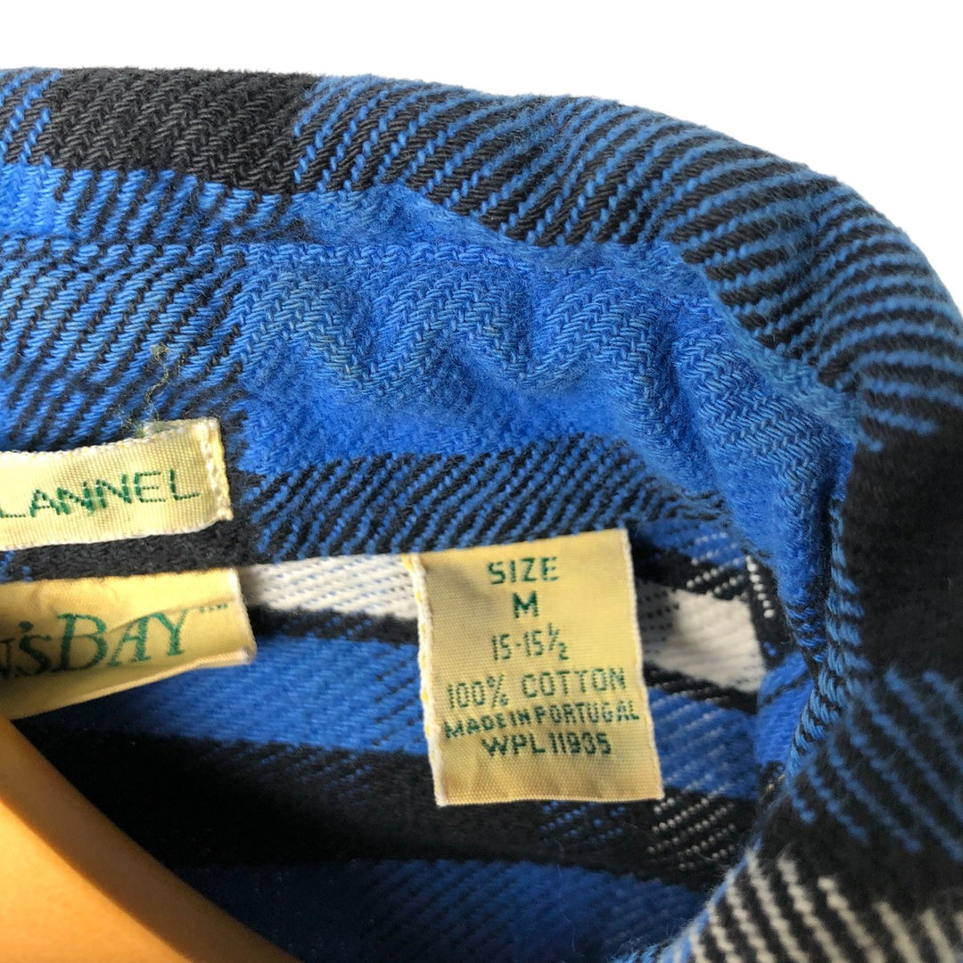 Vintage 1980s-1990'S St. John's Bay Big Mac Flannel long-sleeved flannel check shirt, size M, men's cotton blue type Vintage Second Hand