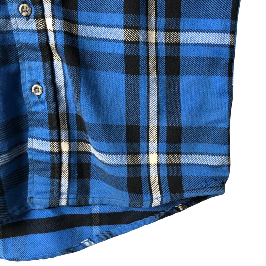 Vintage 1980s-1990'S St. John's Bay Big Mac Flannel long-sleeved flannel check shirt, size M, men's cotton blue type Vintage Second Hand
