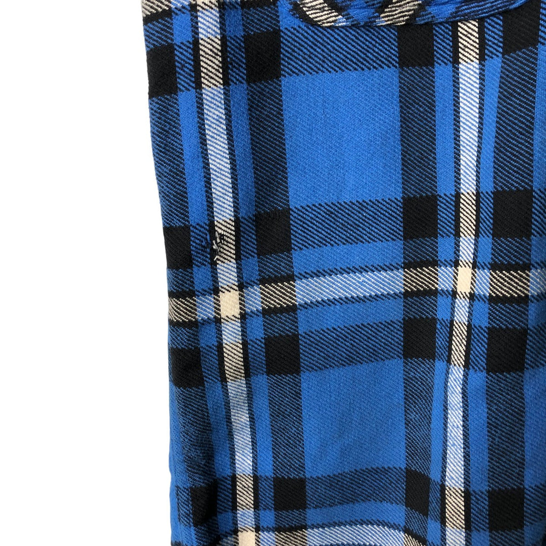 Vintage 1980s-1990'S St. John's Bay Big Mac Flannel long-sleeved flannel check shirt, size M, men's cotton blue type Vintage Second Hand