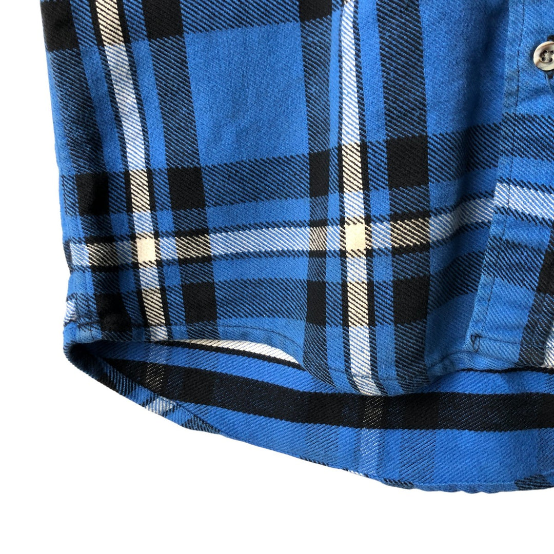 Vintage 1980s-1990'S St. John's Bay Big Mac Flannel long-sleeved flannel check shirt, size M, men's cotton blue type Vintage Second Hand