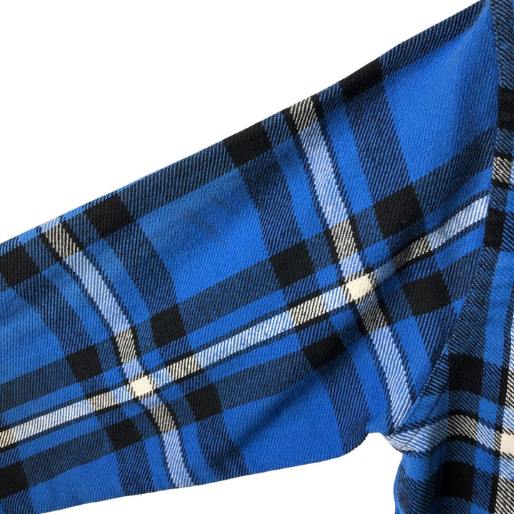 Vintage 1980s-1990'S St. John's Bay Big Mac Flannel long-sleeved flannel check shirt, size M, men's cotton blue type Vintage Second Hand