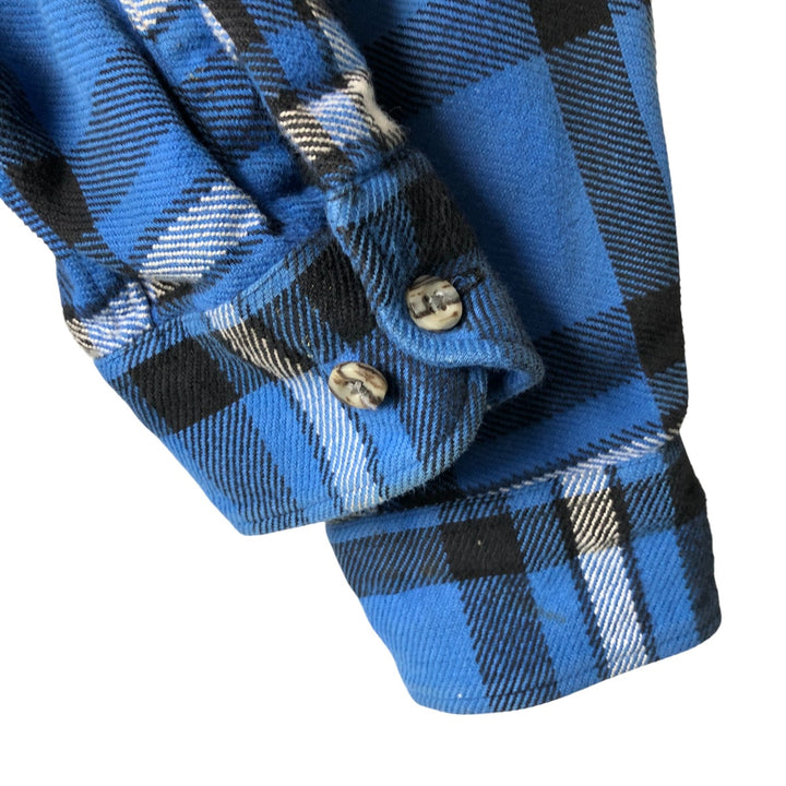 Vintage 1980s-1990'S St. John's Bay Big Mac Flannel long-sleeved flannel check shirt, size M, men's cotton blue type Vintage Second Hand