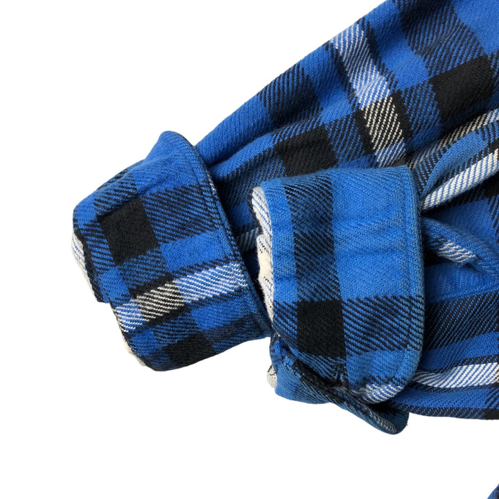 Vintage 1980s-1990'S St. John's Bay Big Mac Flannel long-sleeved flannel check shirt, size M, men's cotton blue type Vintage Second Hand