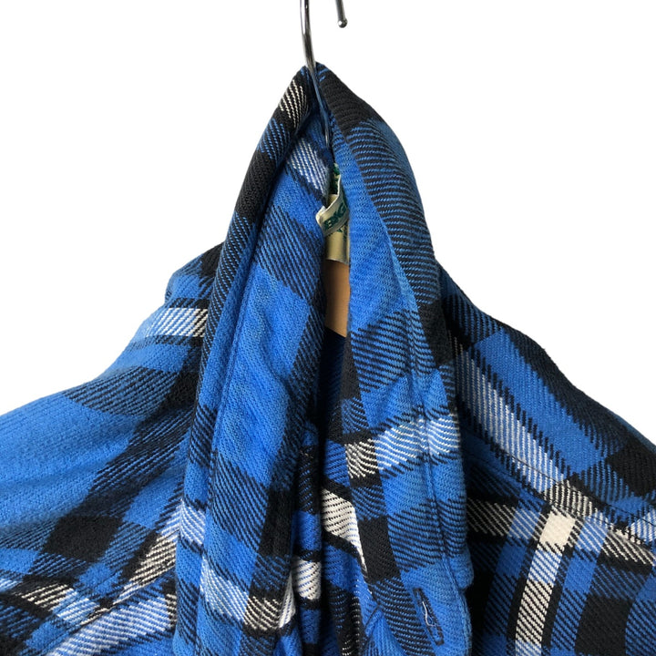 Vintage 1980s-1990'S St. John's Bay Big Mac Flannel long-sleeved flannel check shirt, size M, men's cotton blue type Vintage Second Hand