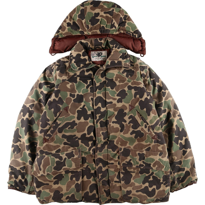 BLACK SHEEP Camouflage Pattern Duck Hunter Camo Down Parka, Men's Size L unclear Khaki type Vintage Second Hand