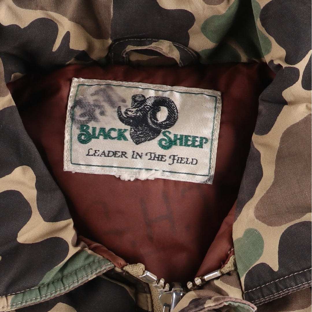 BLACK SHEEP Camouflage Pattern Duck Hunter Camo Down Parka, Men's Size L unclear Khaki type Vintage Second Hand