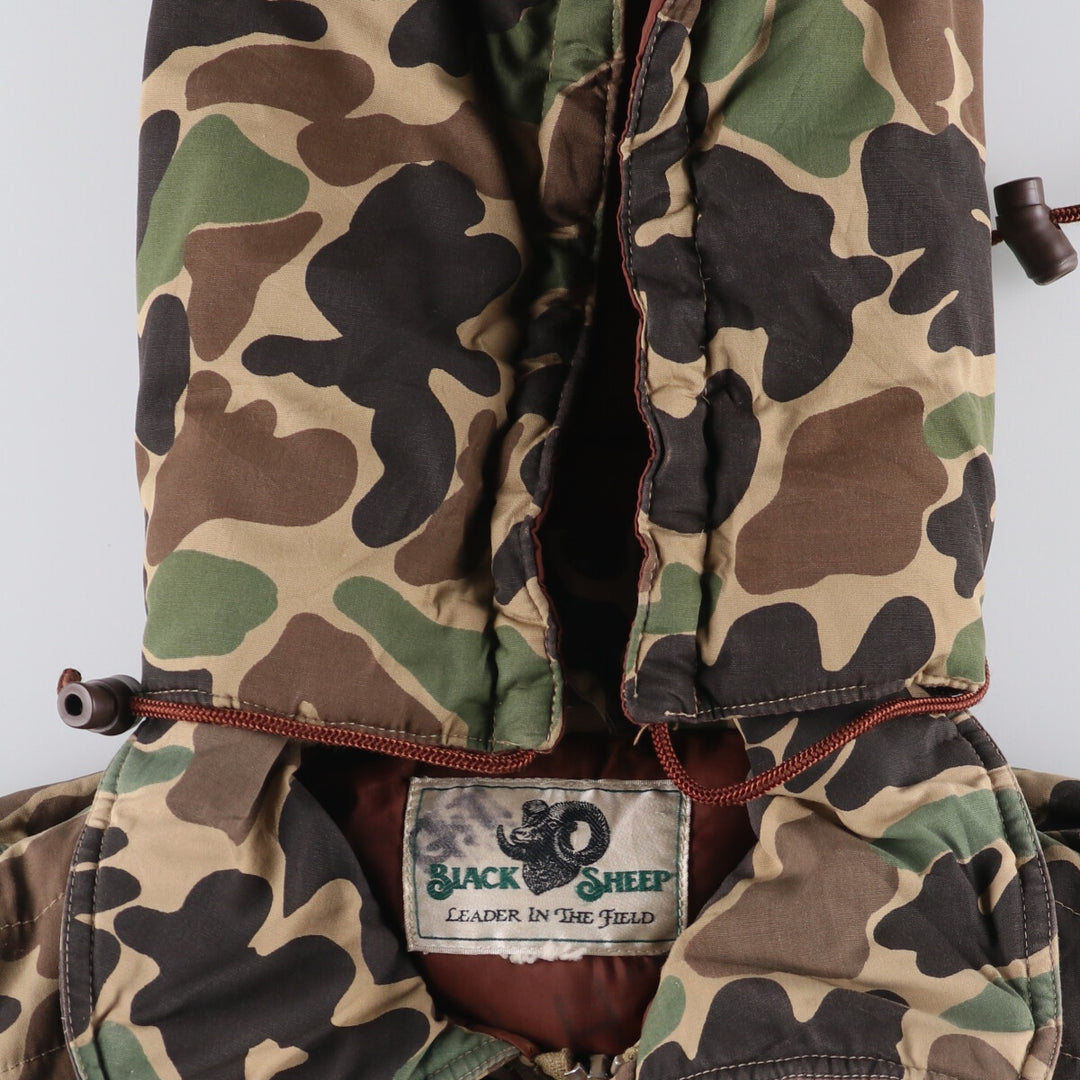 BLACK SHEEP Camouflage Pattern Duck Hunter Camo Down Parka, Men's Size L unclear Khaki type Vintage Second Hand
