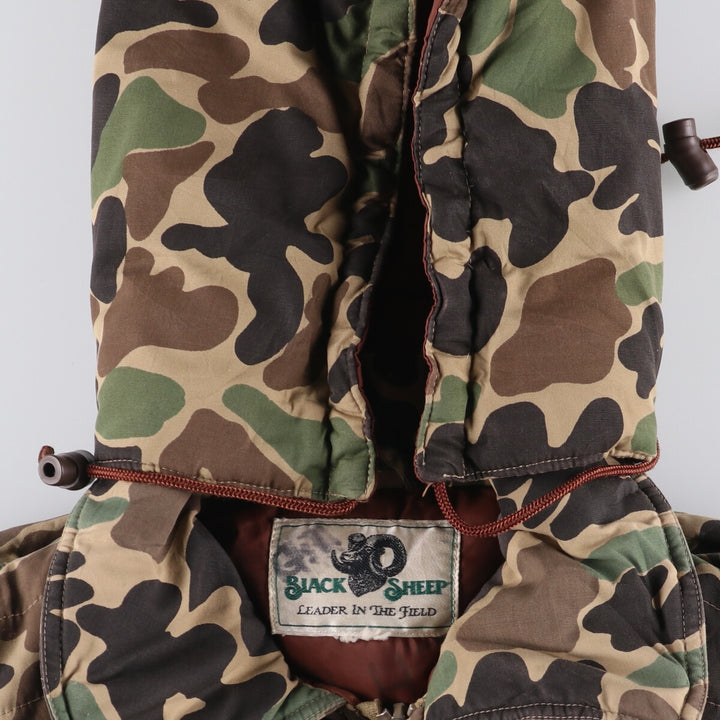 BLACK SHEEP Camouflage Pattern Duck Hunter Camo Down Parka, Men's Size L unclear Khaki type Vintage Second Hand