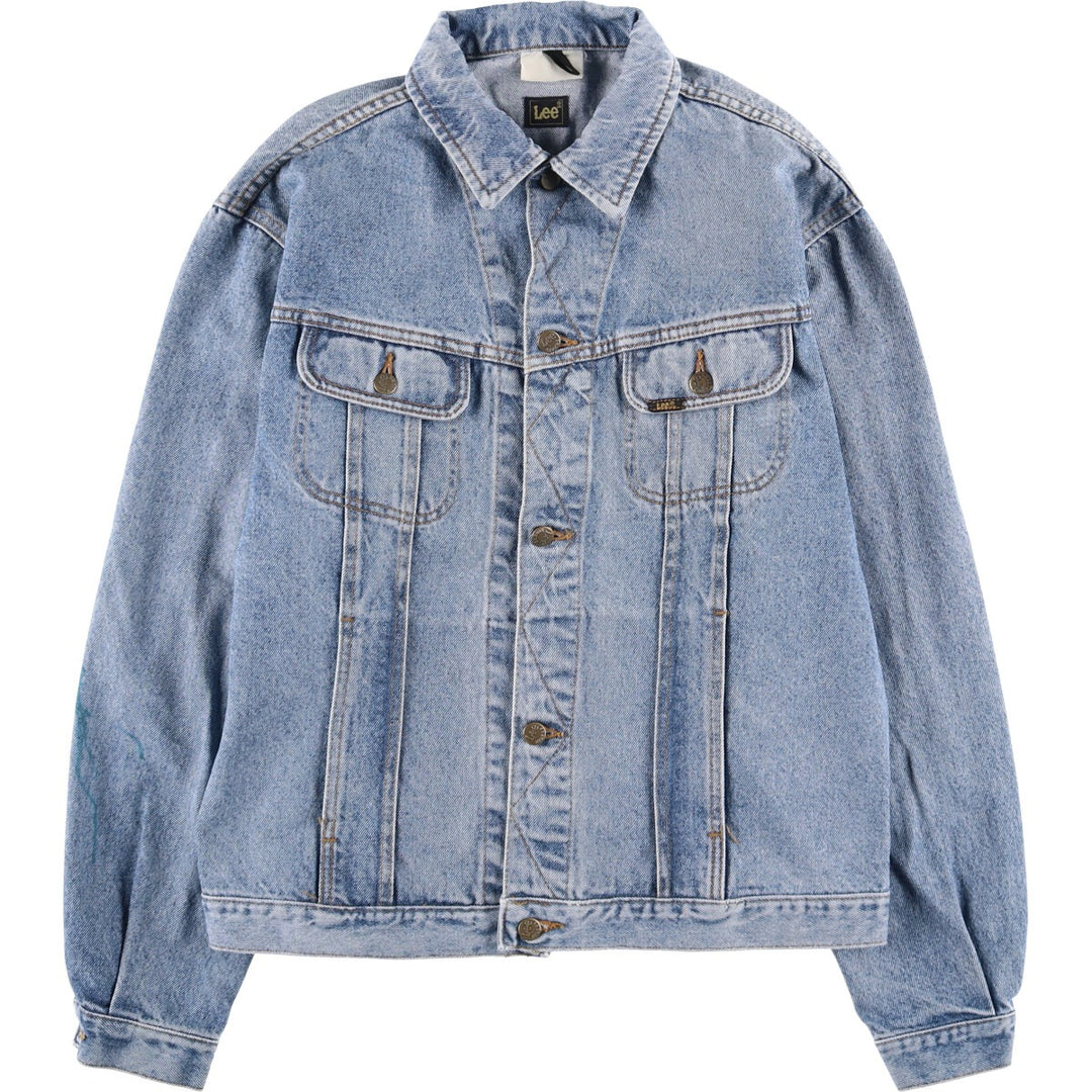 80s~ Lee Riders denim jacket, denim jacket, men's XL size, vintage unclear blue type Vintage Second Hand