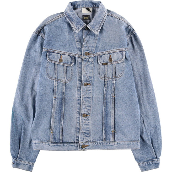 80s~ Lee Riders denim jacket, denim jacket, men's XL size, vintage unclear blue type Vintage Second Hand