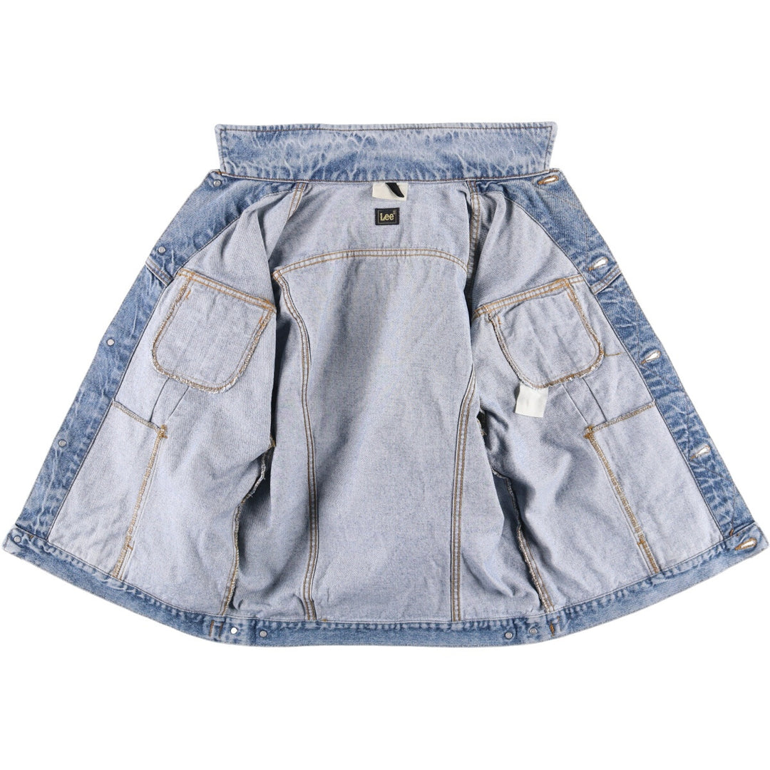 80s~ Lee Riders denim jacket, denim jacket, men's XL size, vintage unclear blue type Vintage Second Hand