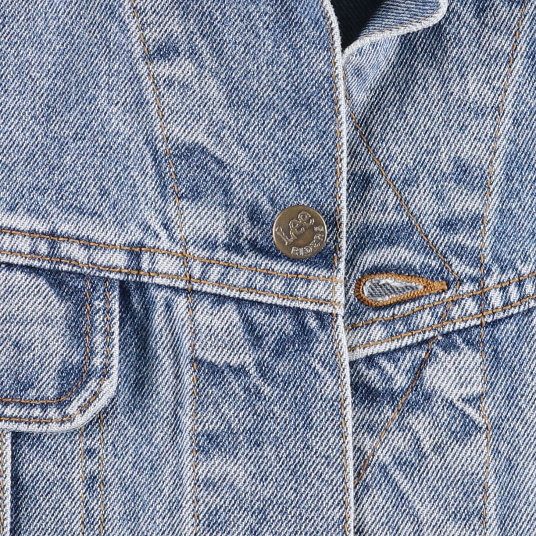 80s~ Lee Riders denim jacket, denim jacket, men's XL size, vintage unclear blue type Vintage Second Hand