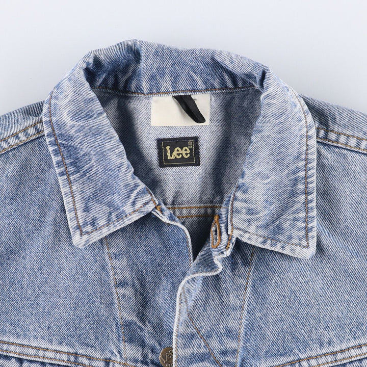 80s~ Lee Riders denim jacket, denim jacket, men's XL size, vintage unclear blue type Vintage Second Hand