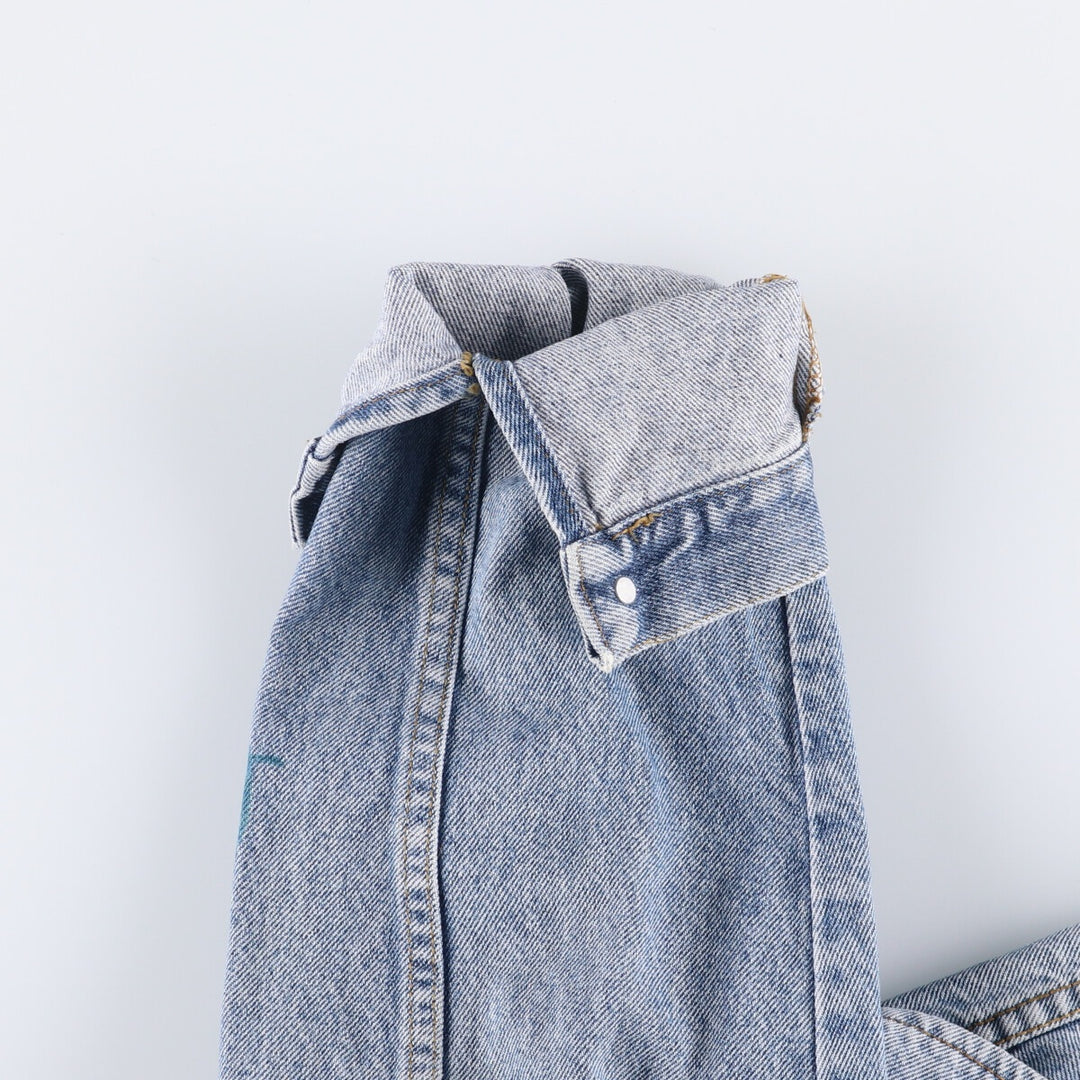 80s~ Lee Riders denim jacket, denim jacket, men's XL size, vintage unclear blue type Vintage Second Hand
