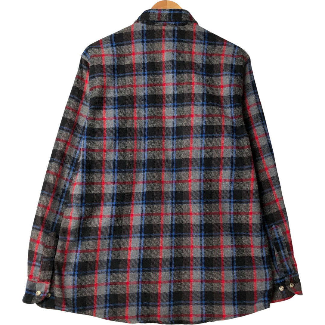 90'S FIELD AND STREAM FIELD AND STREAM Long Sleeve Flannel Check Shirt Men's L Size Vintage cotton gray type Vintage Second Hand