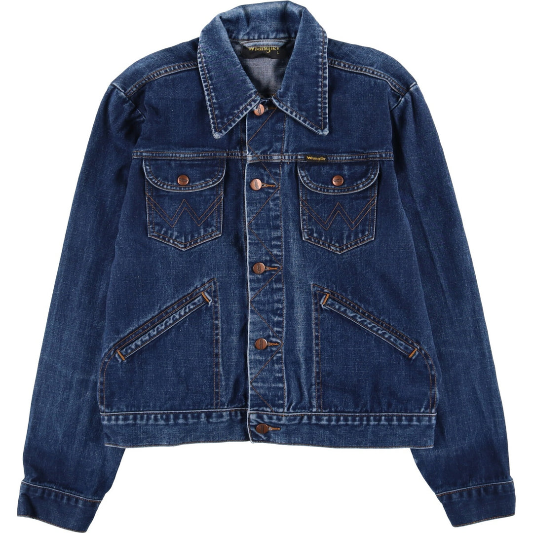 Vintage 1990'S Wrangler denim jacket, size L, men's cotton blue type Vintage Second Hand