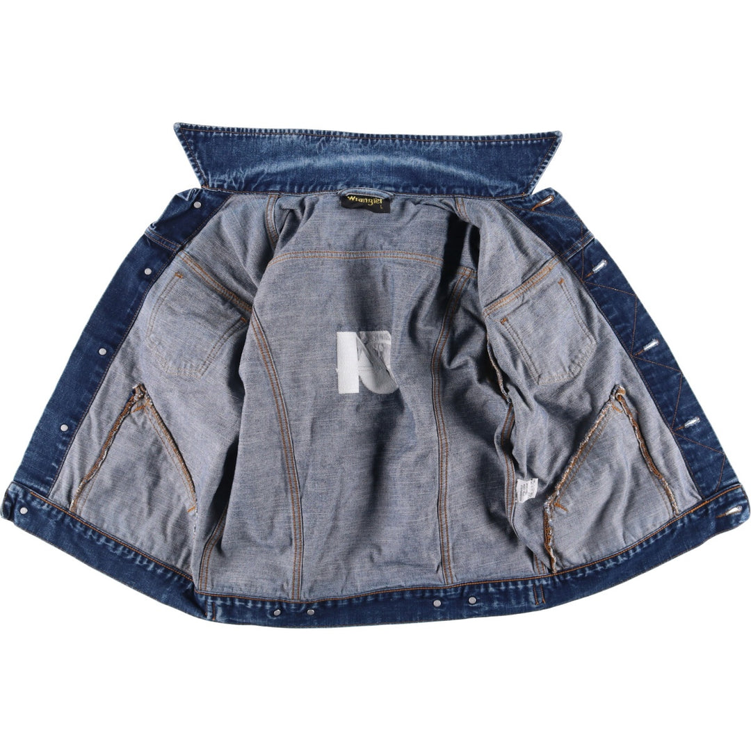 Vintage 1990'S Wrangler denim jacket, size L, men's cotton blue type Vintage Second Hand