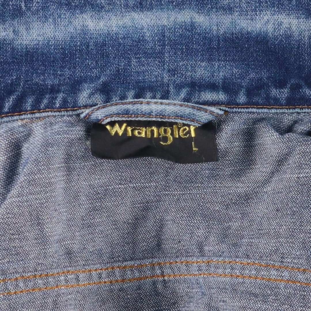 Vintage 1990'S Wrangler denim jacket, size L, men's cotton blue type Vintage Second Hand