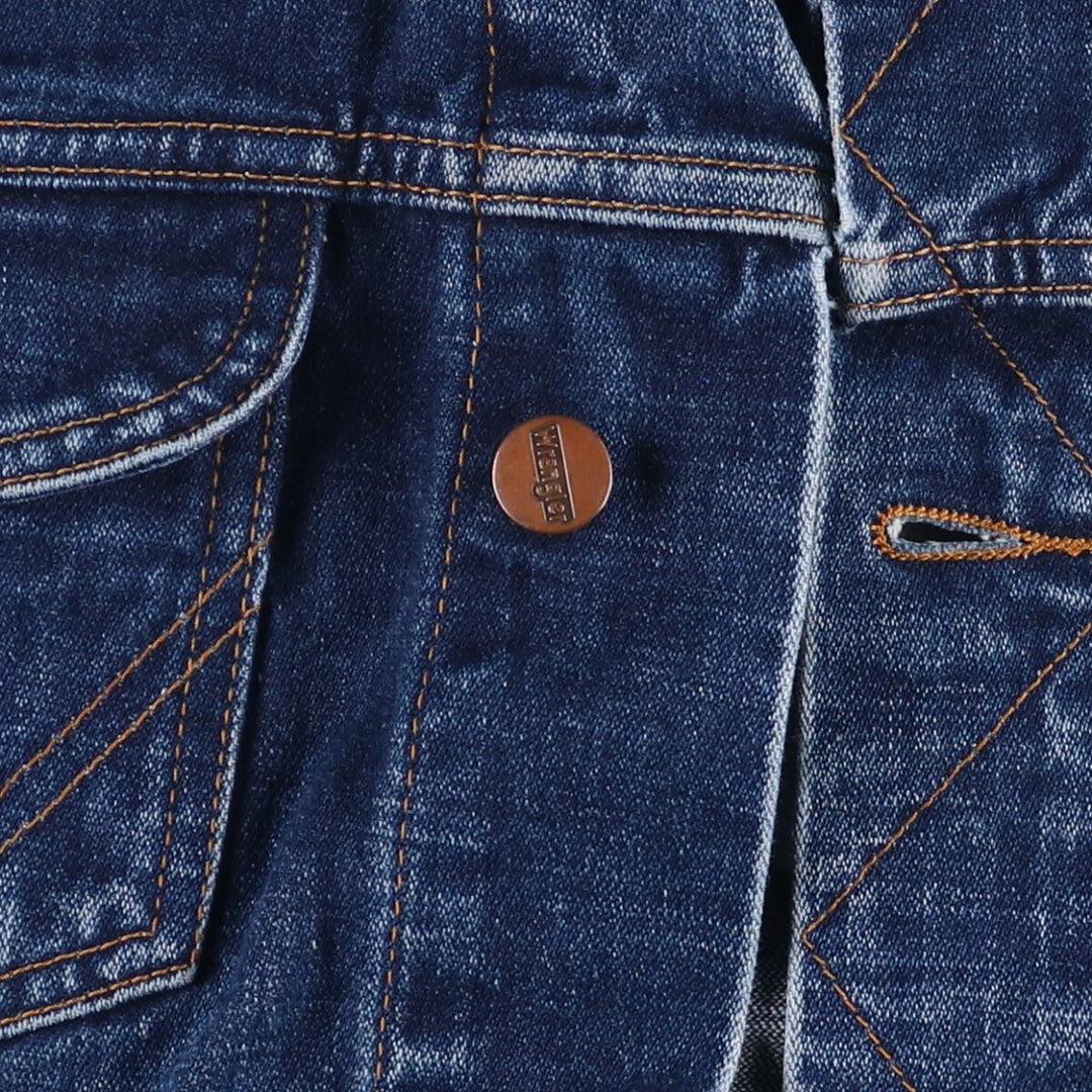 Vintage 1990'S Wrangler denim jacket, size L, men's cotton blue type Vintage Second Hand