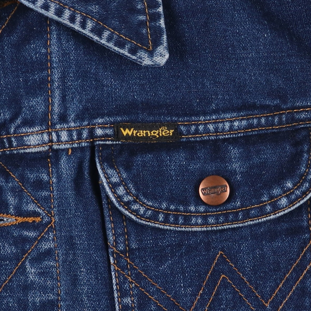 Vintage 1990'S Wrangler denim jacket, size L, men's cotton blue type Vintage Second Hand