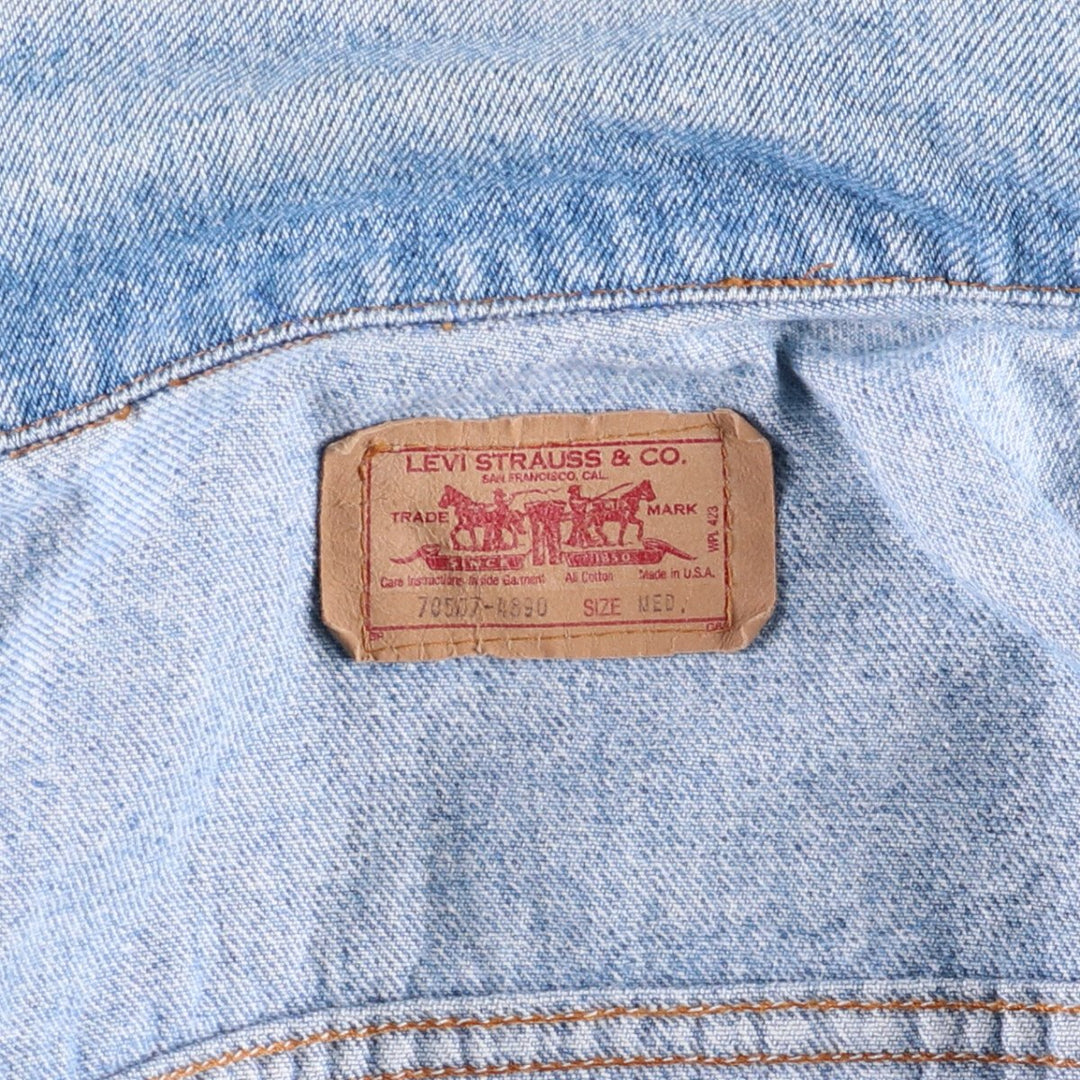 Vintage 1990'S Levi's 70507-4890 denim jacket, made in the USA, size M. cotton blue type Vintage Second Hand