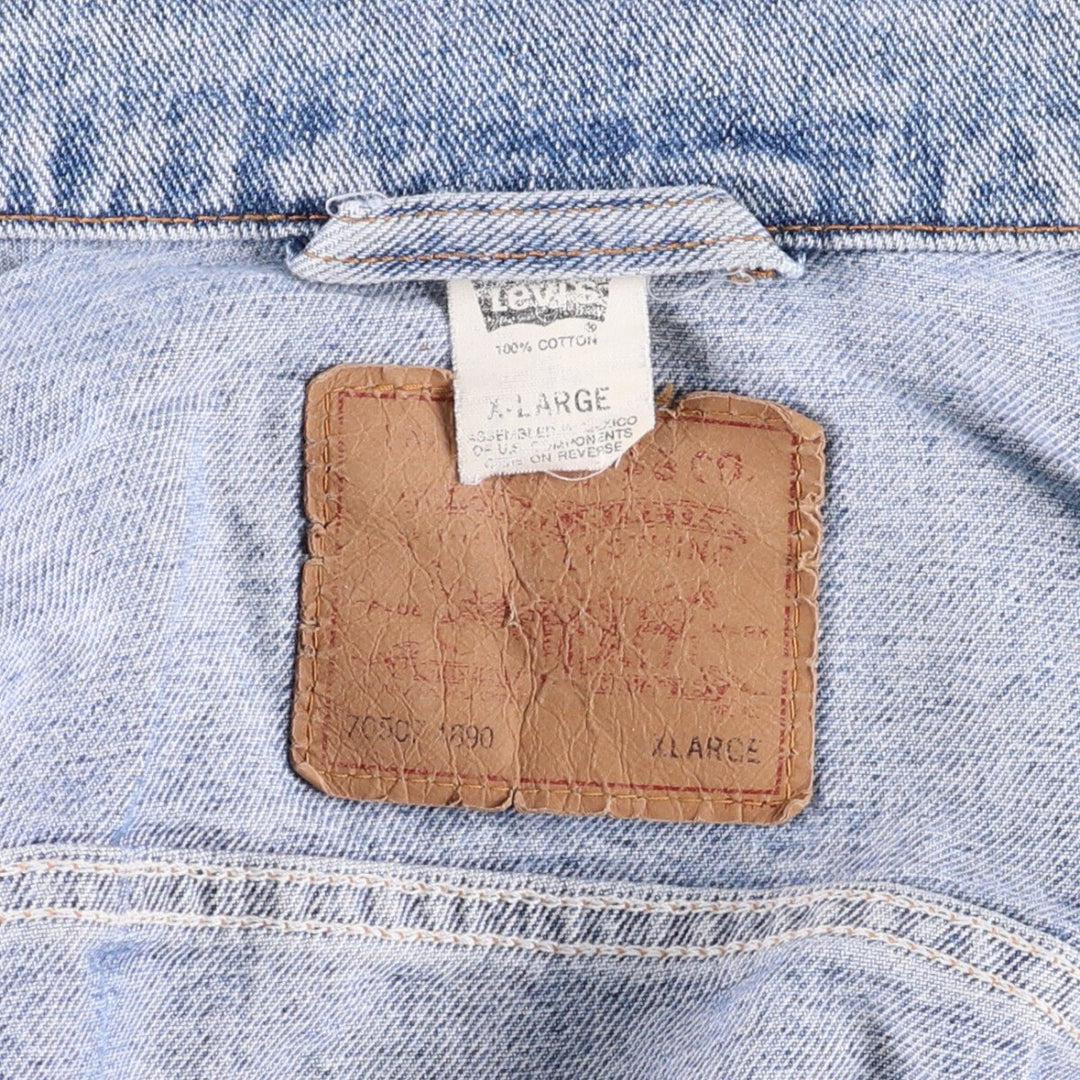 90'S Levi's 70507-4890 Denim Jacket, Men's Size XL, Vintage cotton blue type Vintage Second Hand