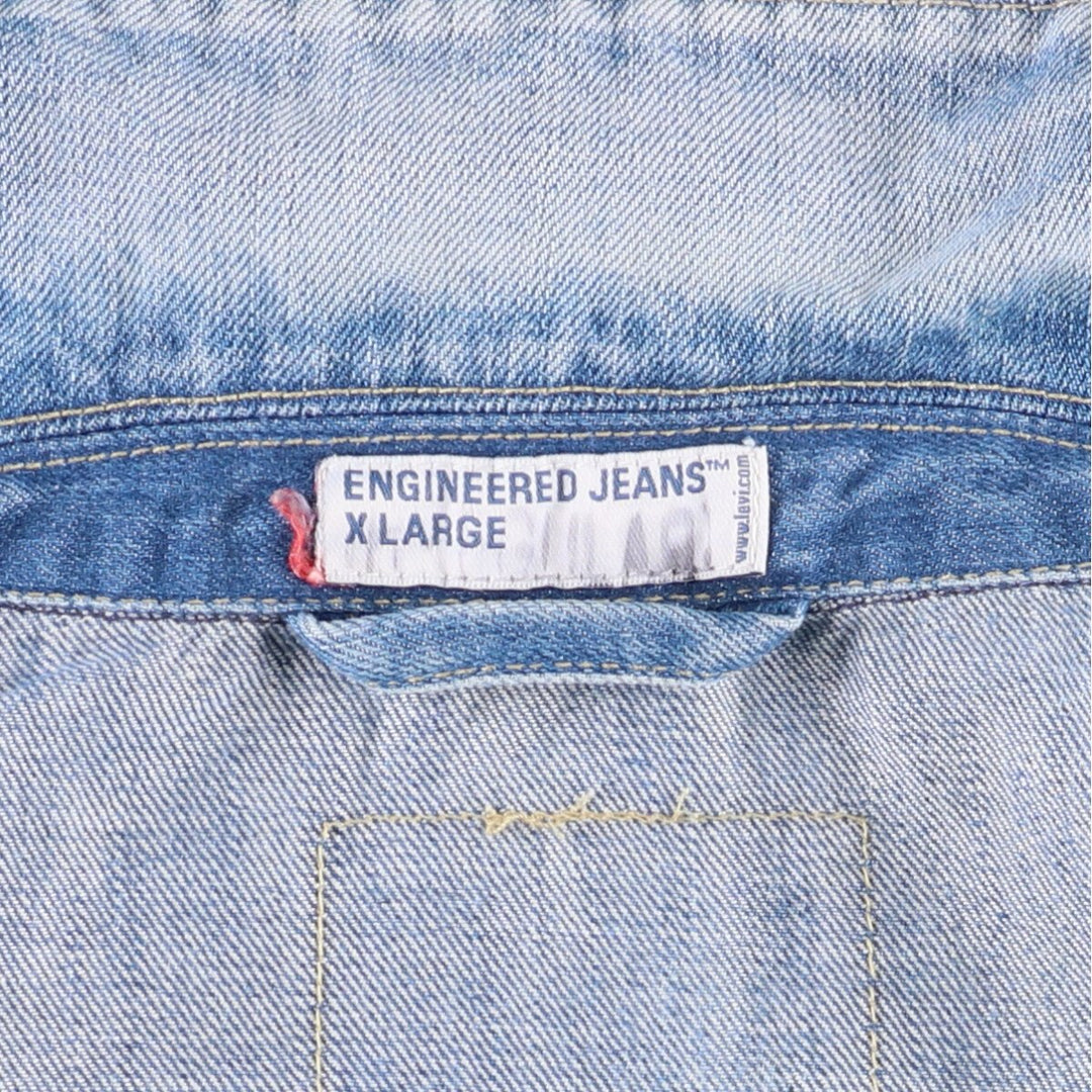 2000'S Levi's ENGINEERED 70100-0860 Euro Model Denim Jacket, Men's Size XL cotton blue type Vintage Second Hand