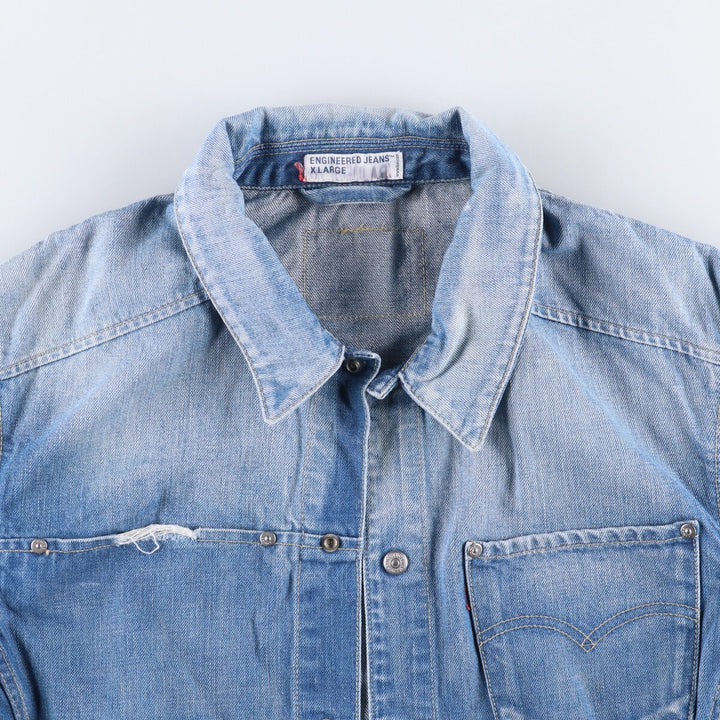 2000'S Levi's ENGINEERED 70100-0860 Euro Model Denim Jacket, Men's Size XL cotton blue type Vintage Second Hand