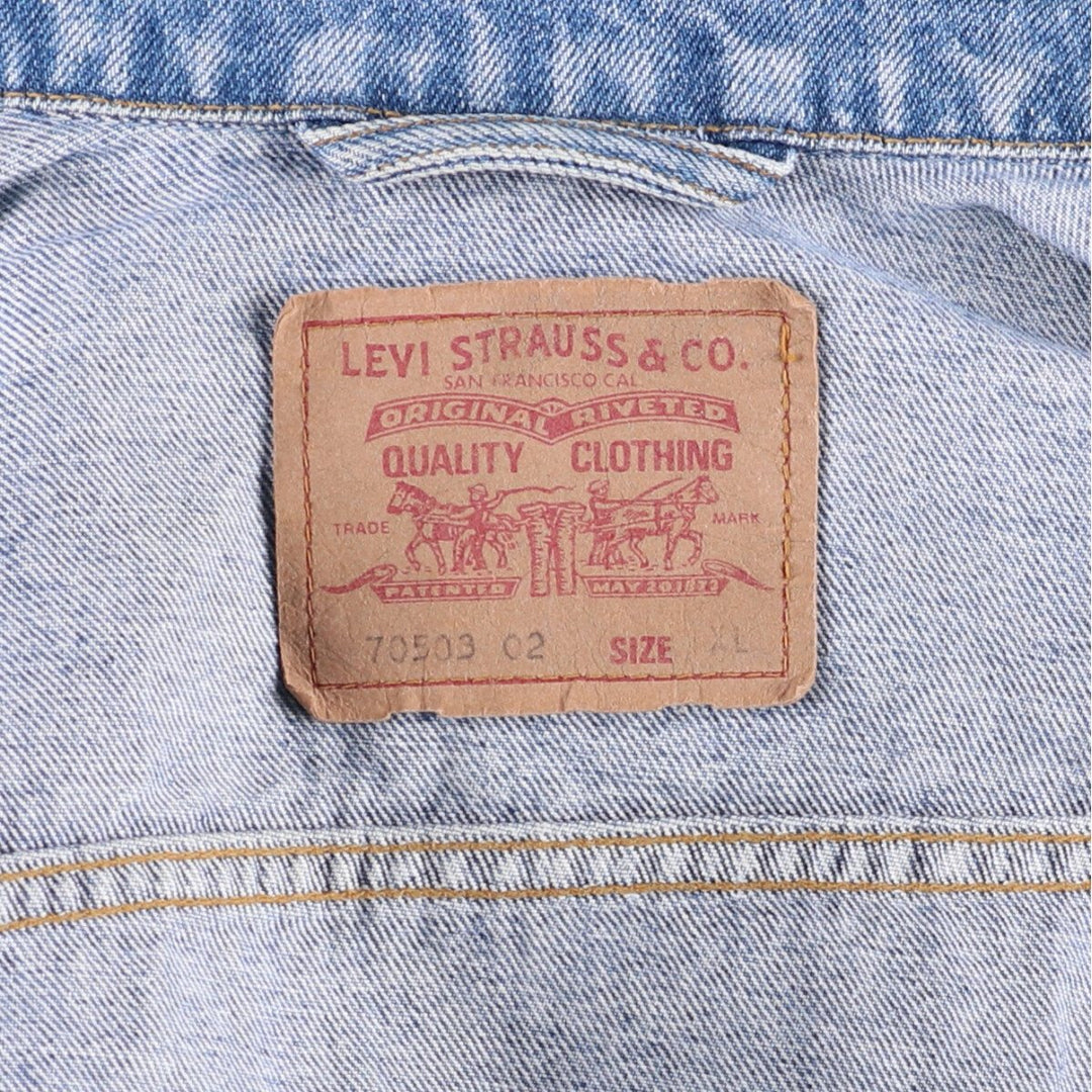 90'S Levi's 70503-0216 Denim Jacket, Men's Size XL, Vintage cotton blue type Vintage Second Hand