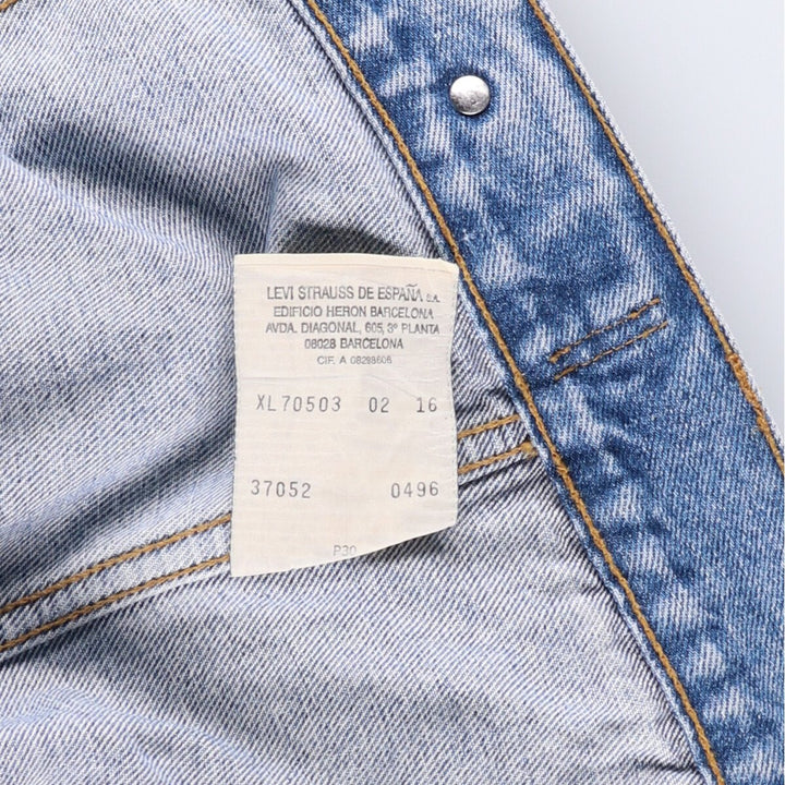 90'S Levi's 70503-0216 Denim Jacket, Men's Size XL, Vintage cotton blue type Vintage Second Hand