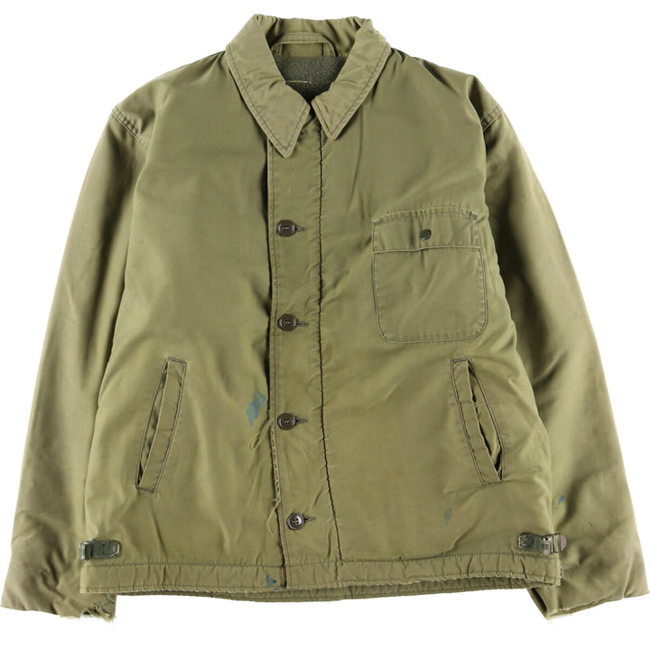 Special Price: Vintage A-2 Deck Jacket, Military Style, Men's Size L unclear Khaki type sage green Vintage Second Hand
