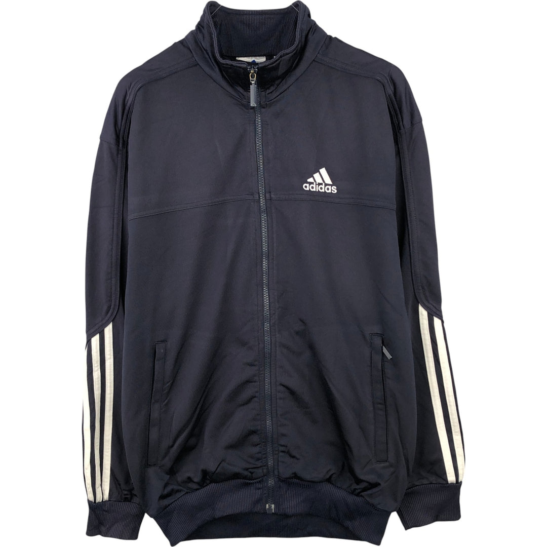 00'S adidas jersey track jacket, men's size S polyester navy blue type Vintage Second Hand